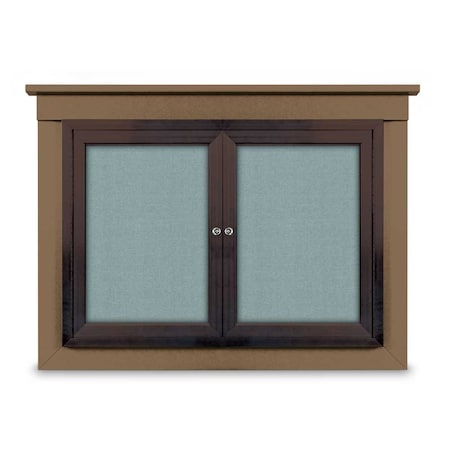 United Visual Products 18"x24" 1-Door Enclosed Letterboard, Header, Grey Vinyl/Walnut UV2620HD-WALNUT-GREYVL